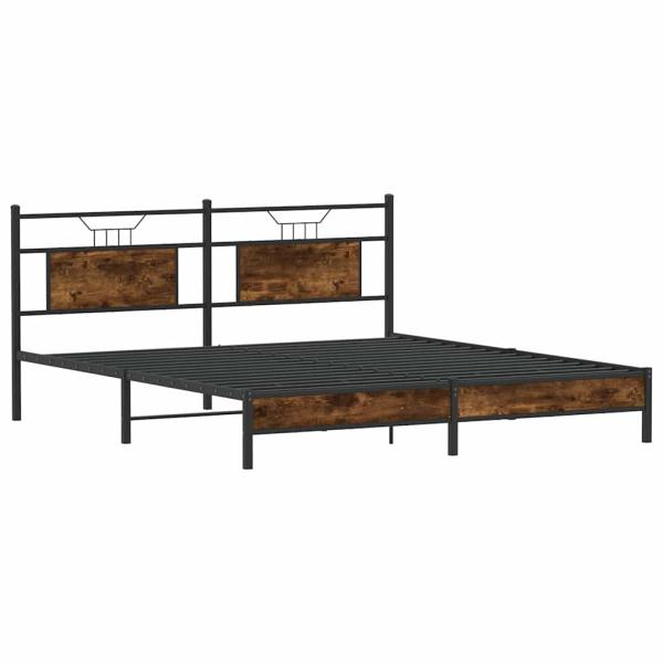 Bettgestell ohne Matratze Räuchereiche 160x200 cm Holzwerkstoff