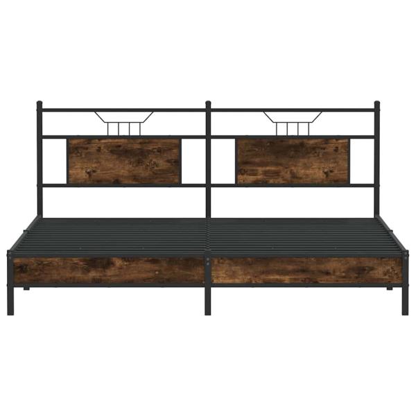 Bettgestell ohne Matratze Räuchereiche 160x200 cm Holzwerkstoff