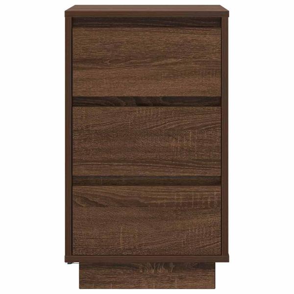 Nachttisch mit LED-Leuchten Braun Eichen-Optik 38x34x65 cm