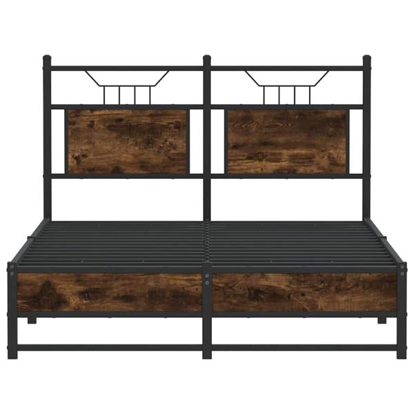 Bettgestell ohne Matratze Räuchereiche 120x200 cm Holzwerkstoff