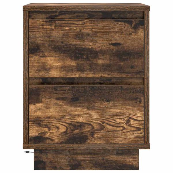 Nachttische mit LED-Leuchten 2 Stk. Räuchereiche 38x34x50 cm