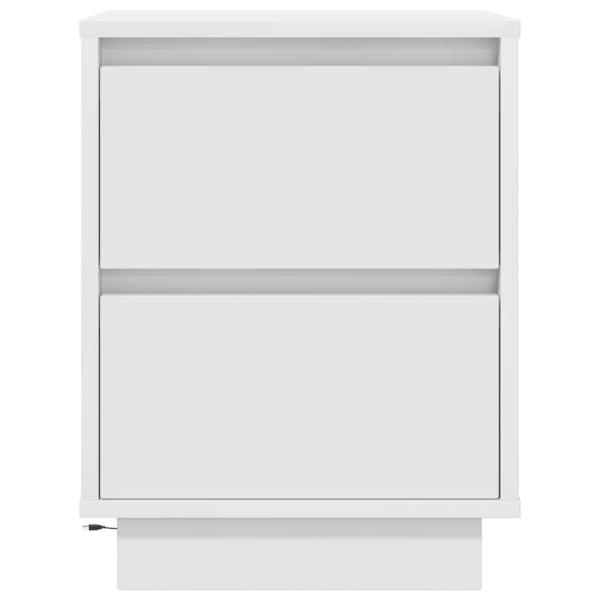 Nachttische mit LED-Leuchten 2 Stk. Weiß 38x34x50 cm