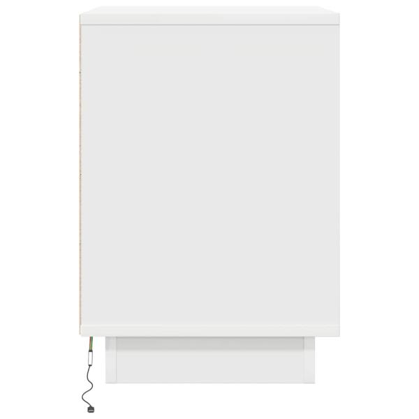 Nachttische mit LED-Leuchten 2 Stk. Weiß 38x34x50 cm