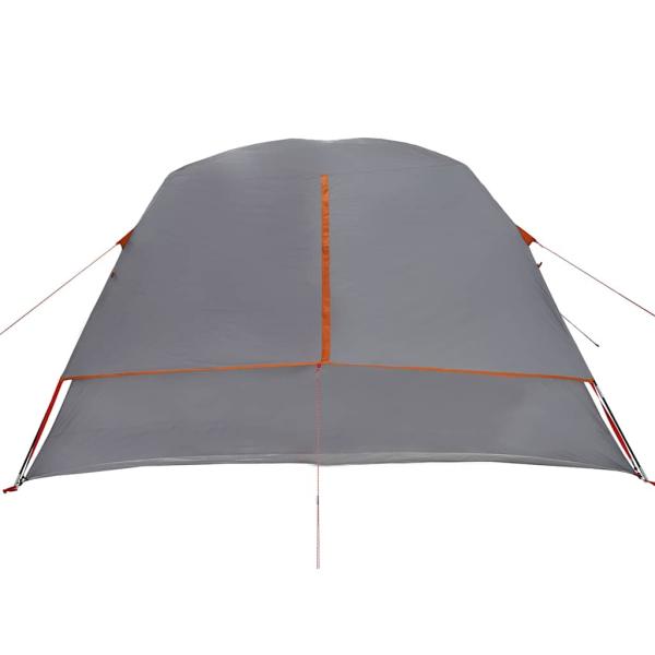 Campingzelt 4 Personen Grau und Orange Wasserdicht