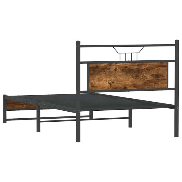 Bettgestell ohne Matratze Räuchereiche 107x203 cm Holzwerkstoff