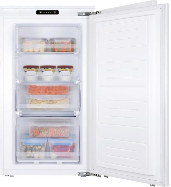 Amica EGS 16183-1 Einbau-Gefrierschrank, Nischenhöhe: 88 cm, 100 L, Festtür-Technik, elektronische Steuerung, Tür-Offen-Alarm, Supergefrierfunktion, Inverter Kompressor, weiß (1195107)