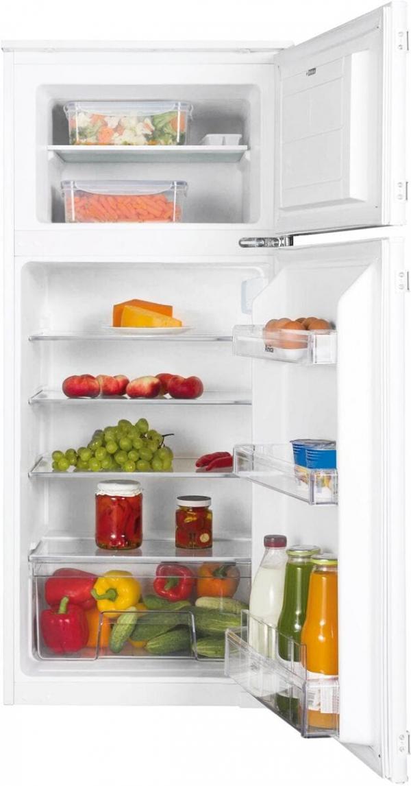 Amica EDTS 372 901 Einbau-Kühl-/Gefrierkombination, Nischenhöhe: 122 cm, 170 L, Schlepptür-Technik, elektronische Steuerung, Tür-Offen-Alarm, Inverter Kompressor, weiß (1195112)