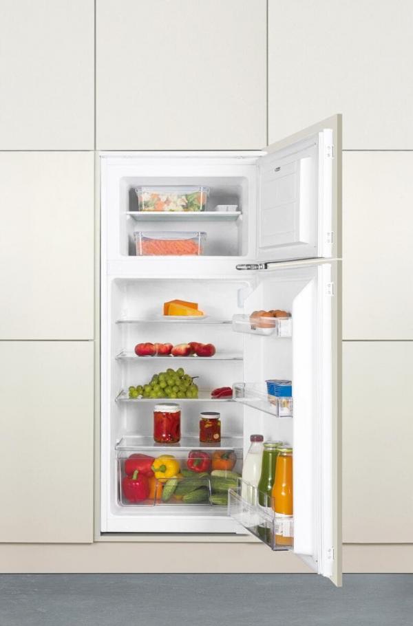 Amica EDTS 372 901 Einbau-Kühl-/Gefrierkombination, Nischenhöhe: 122 cm, 170 L, Schlepptür-Technik, elektronische Steuerung, Tür-Offen-Alarm, Inverter Kompressor, weiß (1195112)