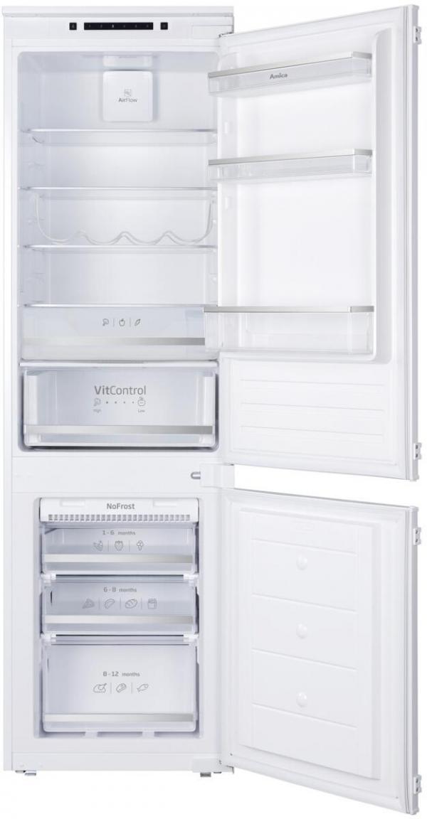 Amica EKGCS 387 931 Einbau-Kühl-/Gefrierkombination, Nischenhöhe: 178 cm, 246 L, Schlepptür-Technik, elektronische Steuerung, Tür-Offen-Alarm, Inverter Kompressor, weiß (1195081)