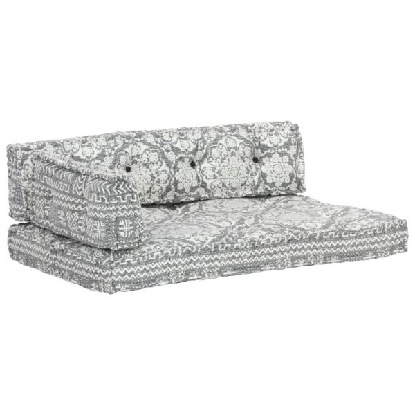 ARDEBO.de - Palettensofa-Auflage Hellgrau Stoff Patchwork