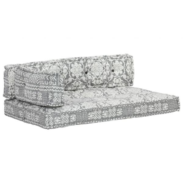 Palettensofa-Auflage Hellgrau Stoff Patchwork