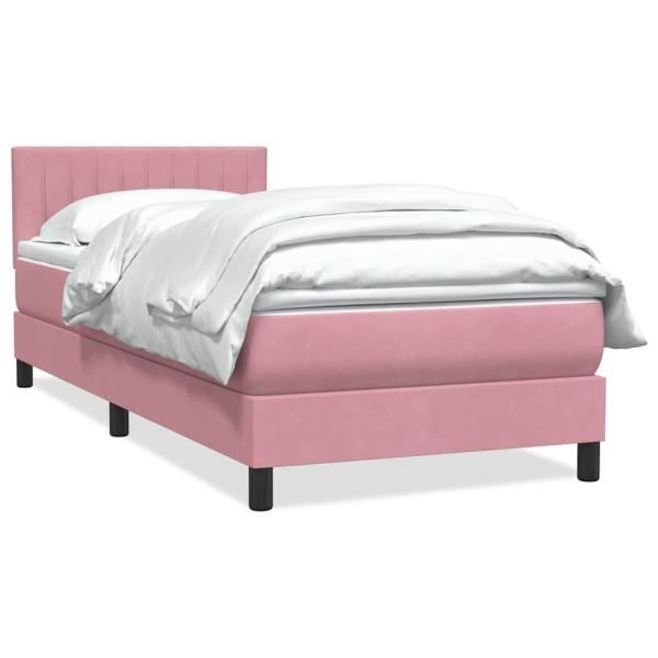 ARDEBO.de - Boxspringbett mit Matratze Rosa 90x210 cm Samt
