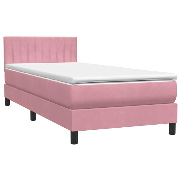 Boxspringbett mit Matratze Rosa 90x210 cm Samt