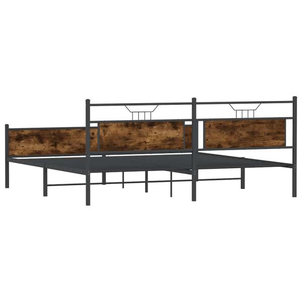 Metallbett ohne Matratze Räuchereiche 200x200 cm