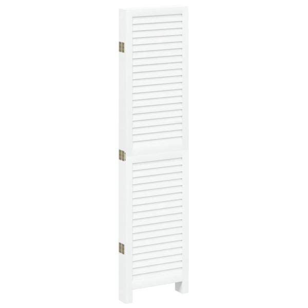 5-tlg. Raumteiler Weiß Massivholz Paulownia