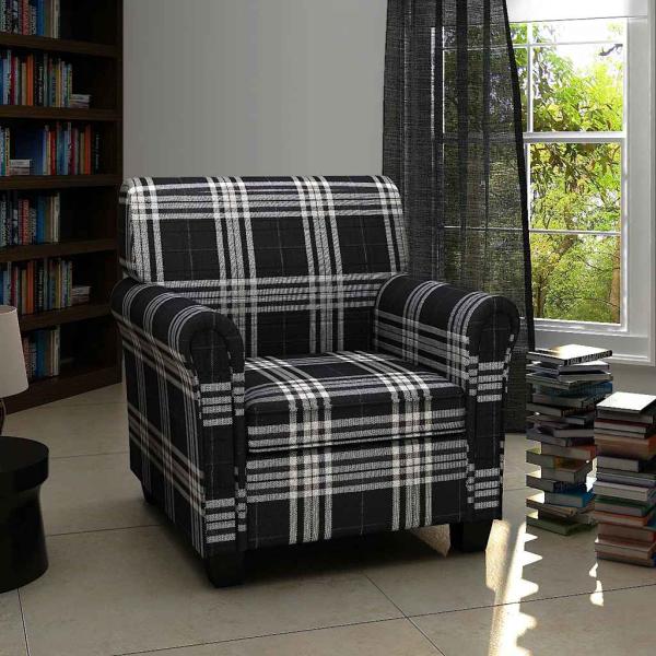 Sessel mit Sitzpolster Schwarz Stoff