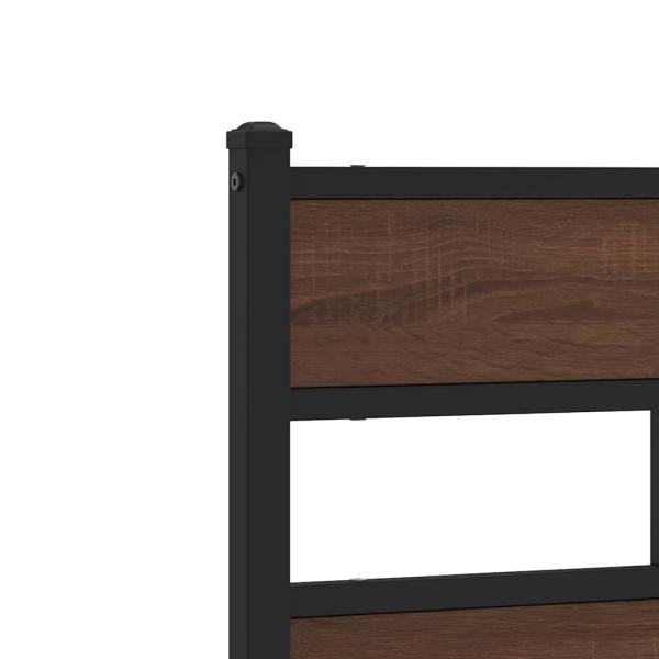 Metallbett ohne Matratze Braun Eichen-Optik 183x213 cm