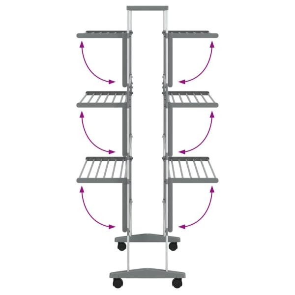 Wäscheständer mit Rollen 89x64x129 cm Aluminium