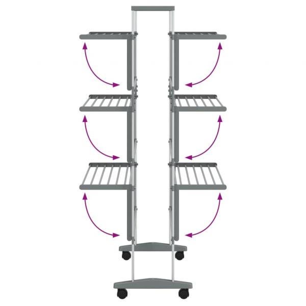 Wäscheständer mit Rollen 89x64x129 cm Aluminium