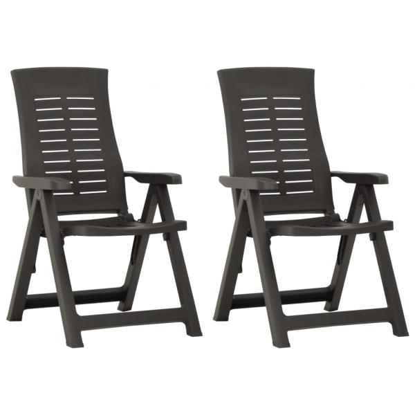 ARDEBO.de - Verstellbare Gartenstühle 2 Stk. Kunststoff Anthrazit