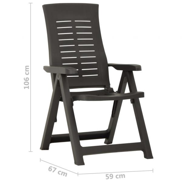 Verstellbare Gartenstühle 2 Stk. Kunststoff Anthrazit