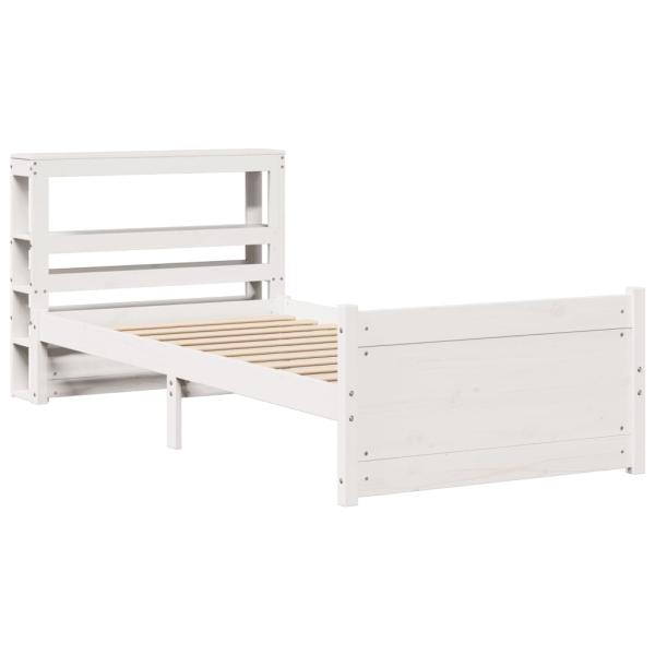 Bettgestell mit Kopfteil ohne Matratze Weiß 75x190 cm