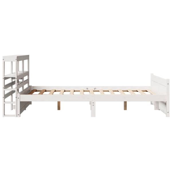 Bettgestell mit Kopfteil ohne Matratze Weiß 135x190 cm