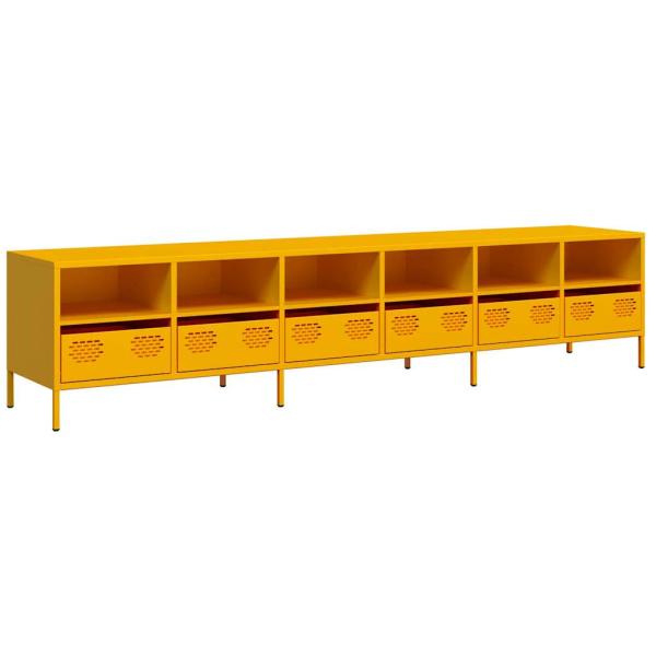 TV-Schrank Senfgelb 202x39x43,5 cm Kaltgewalzter Stahl