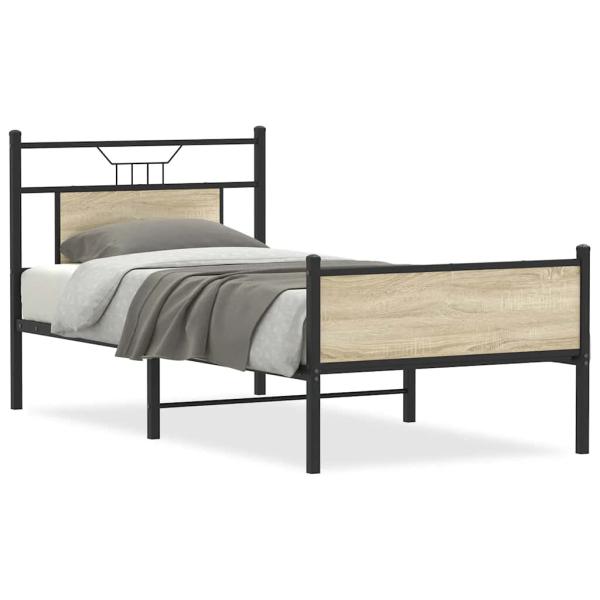 Bettgestell ohne Matratze Sonoma-Eiche 75x190 cm Holzwerkstoff