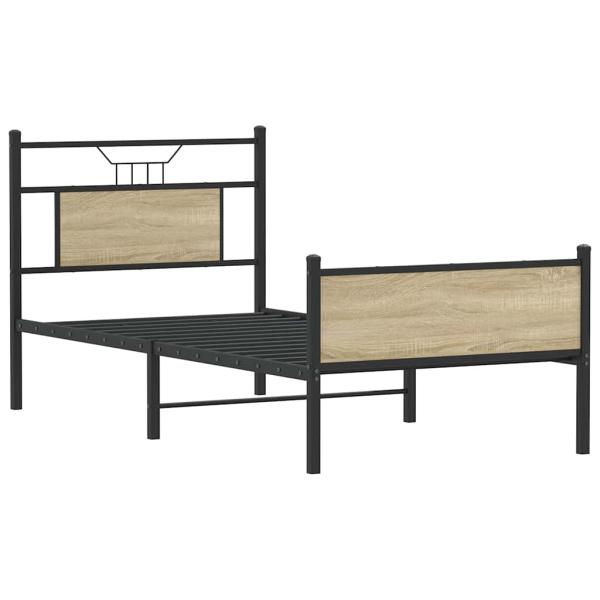 Bettgestell ohne Matratze Sonoma-Eiche 75x190 cm Holzwerkstoff