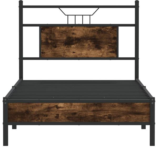 Bettgestell ohne Matratze Räuchereiche 75x190 cm Holzwerkstoff