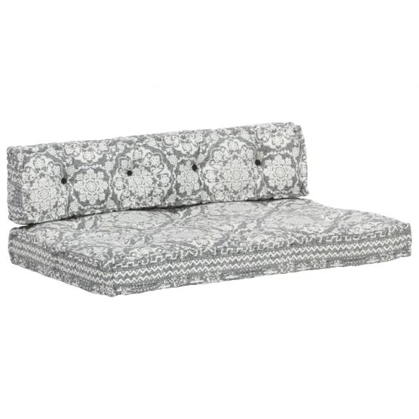 ARDEBO.de - Palettensofa-Auflage Hellgrau Stoff Patchwork