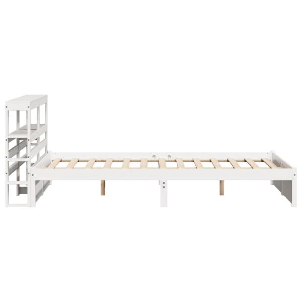 Bettgestell mit Kopfteil ohne Matratze Weiß 160x200 cm
