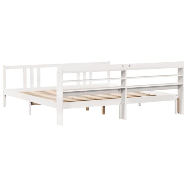 Bettgestell mit Kopfteil ohne Matratze Weiß 200x200 cm