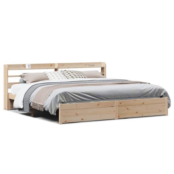 Bettgestell mit Kopfteil ohne Matratze 200x200 cm