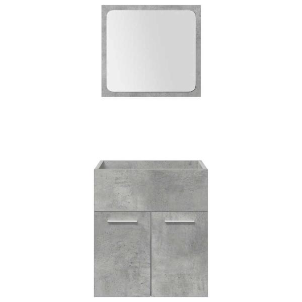 ARDEBO.de - 4-tlg. Badmöbel-Set Betongrau Holzwerkstoff
