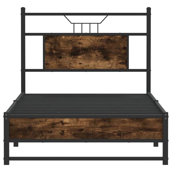 Bettgestell ohne Matratze Räuchereiche 90x200 cm Holzwerkstoff