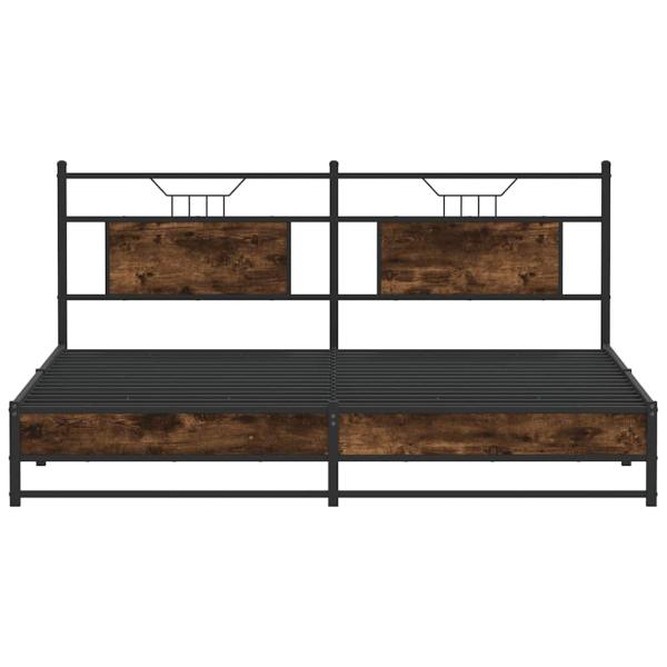 Metallbett ohne Matratze Räuchereiche 183x213 cm