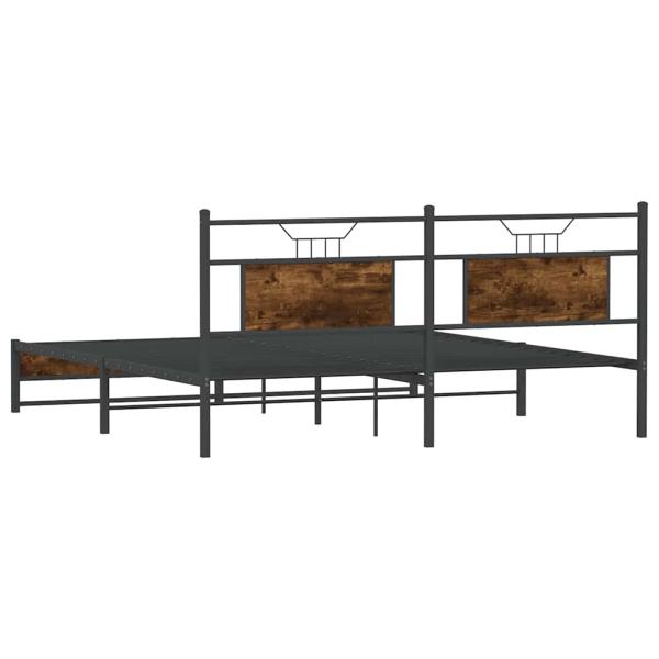 Metallbett ohne Matratze Räuchereiche 183x213 cm
