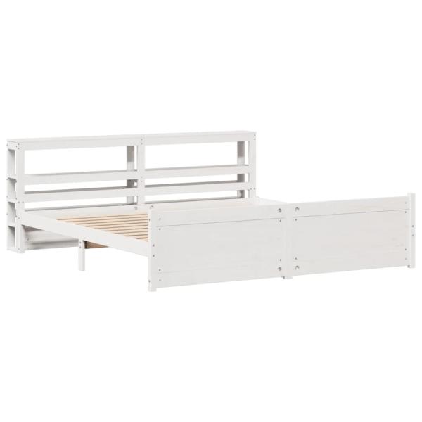 Bettgestell mit Kopfteil ohne Matratze Weiß 200x200 cm