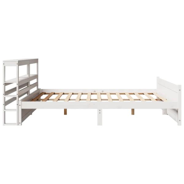 Bettgestell mit Kopfteil ohne Matratze Weiß 200x200 cm