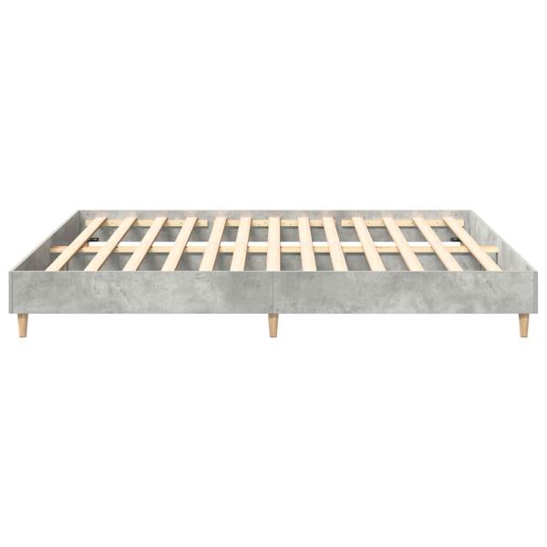 Bettgestell ohne Matratze Betongrau 160x200 cm Holzwerkstoff