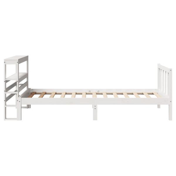 Massivholzbett ohne Matratze Weiß 75x190 cm Kiefernholz