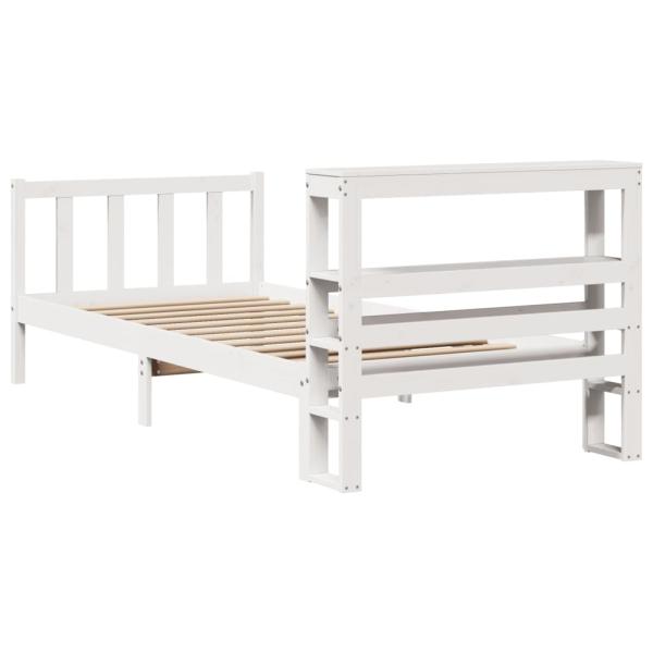 Massivholzbett ohne Matratze Weiß 75x190 cm Kiefernholz