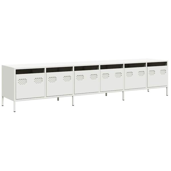 TV-Schrank Weiß 202x39x43,5 cm Kaltgewalzter Stahl