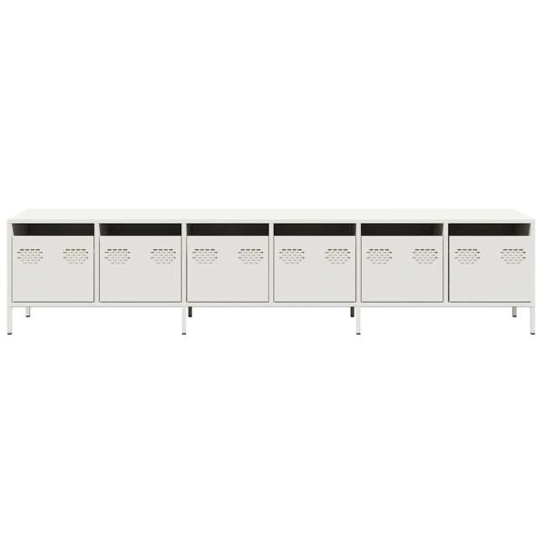 TV-Schrank Weiß 202x39x43,5 cm Kaltgewalzter Stahl