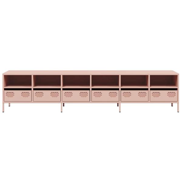 ARDEBO.de - TV-Schrank Rosa 202x39x43,5 cm Kaltgewalzter Stahl