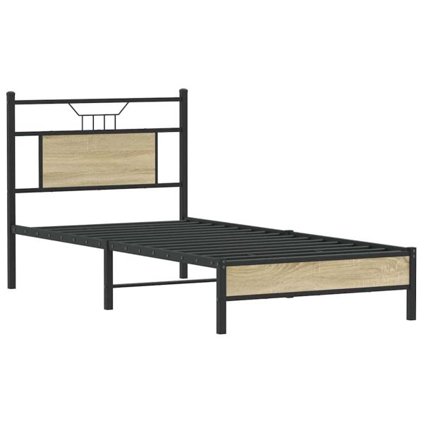 ARDEBO.de - Bettgestell ohne Matratze Sonoma-Eiche 90x200 cm Holzwerkstoff