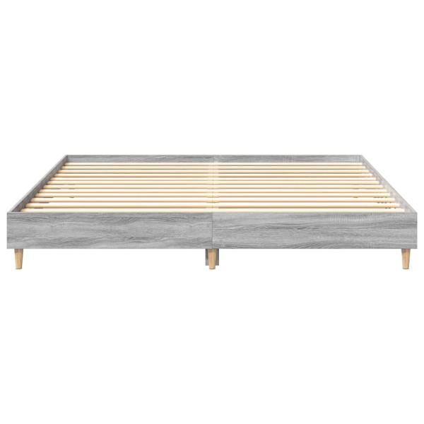 Bettgestell ohne Matratze Grau Sonoma 160x200 cm Holzwerkstoff