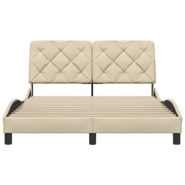 Bettgestell ohne Matratze Creme 120x200 cm Stoff